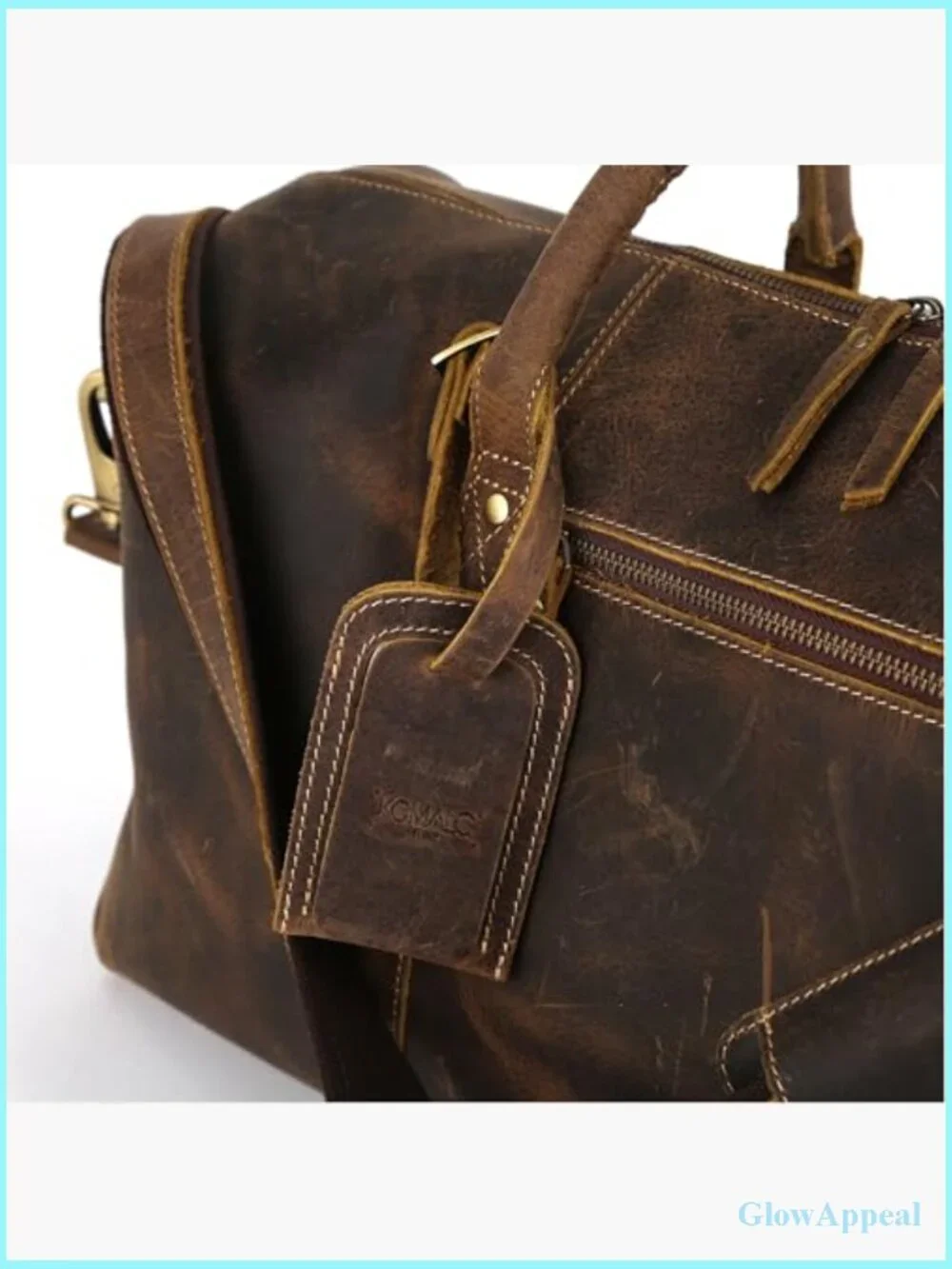 Cabin Friendly Leather Travel Duffel Weekend Gym Sports Bag